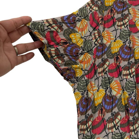 VTG Flax Jeanne Engelhart Artsy Paper Lantern Rayon Knee Length Dress Small - Picture 6 of 6